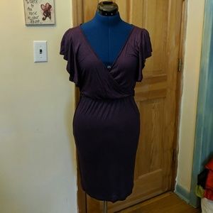 H&M Purple Flutter Sleeve Dress